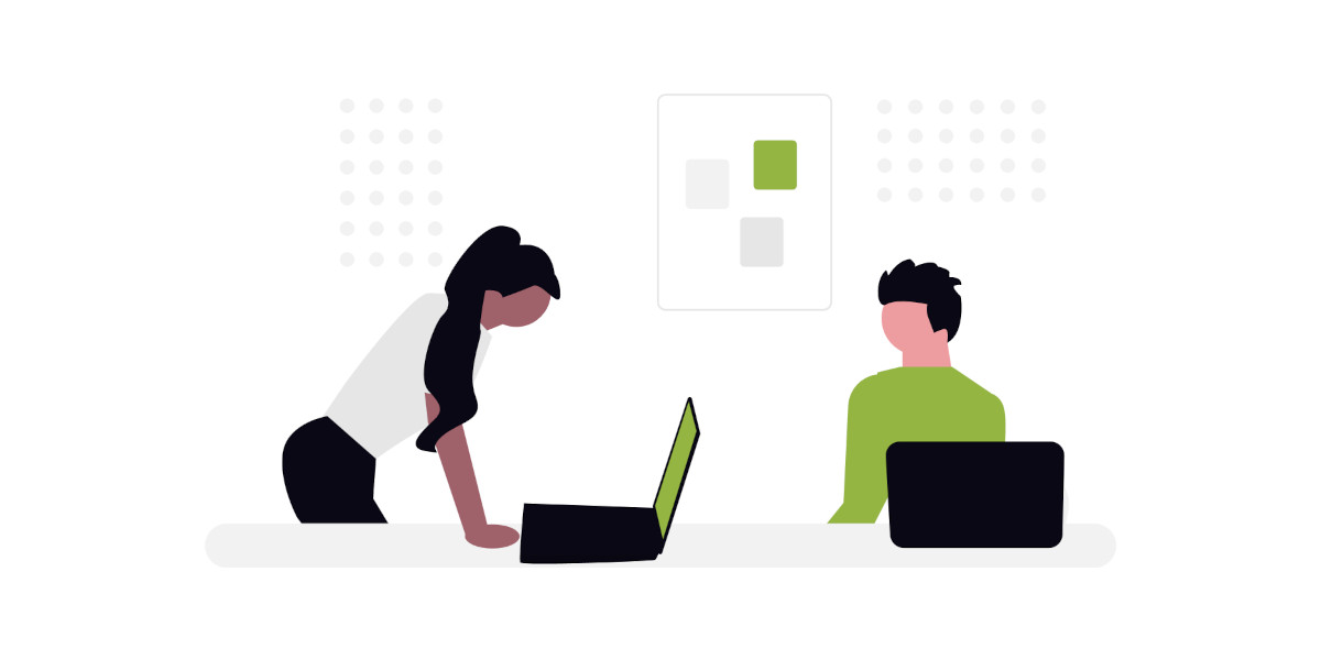 Illustration of a team building custom software workflows